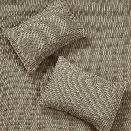 Levtex Home Mills Waffle Twin Quilt Set Taupe 1
