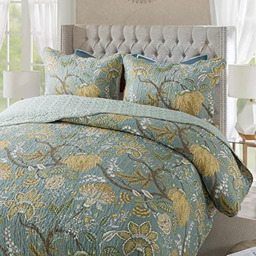 NEWLAKE Reversible Patchwork Quilt Set Queen Size