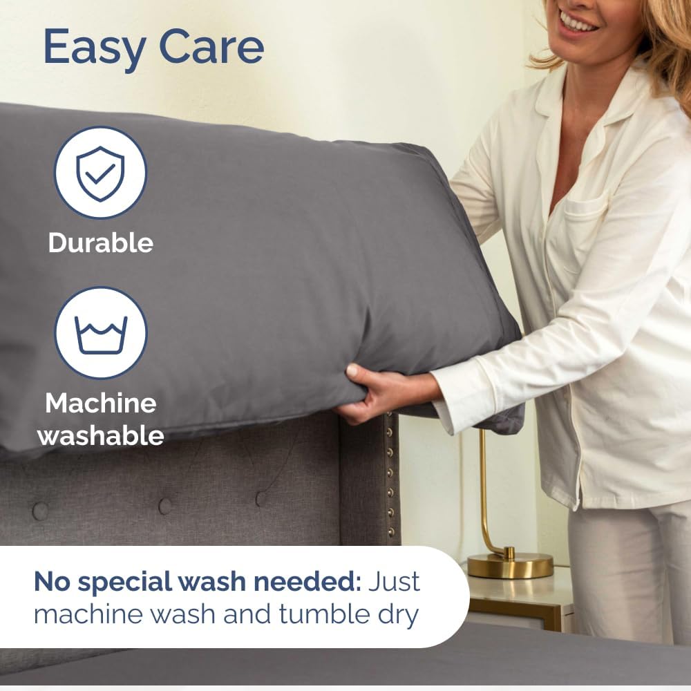 CGK Unlimited Wrap Around Dust Ruffle Bed Skirt 2 Pillowcases Bundle - Dark Grey