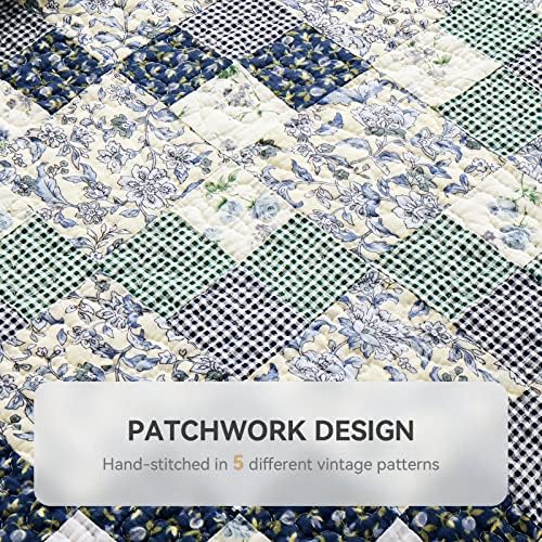Patchwork Quilt Set - Cal King 100 Cotton Reversible Comforter