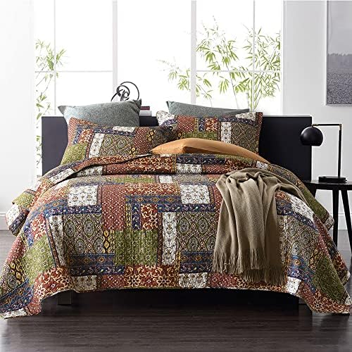 VISIMISI Cotton Reversible Quilt Set King Size