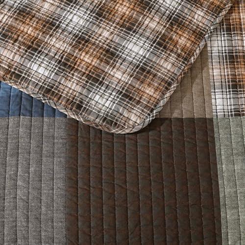 Eddie Bauer King Quilt Set - Classic Patchwork Green