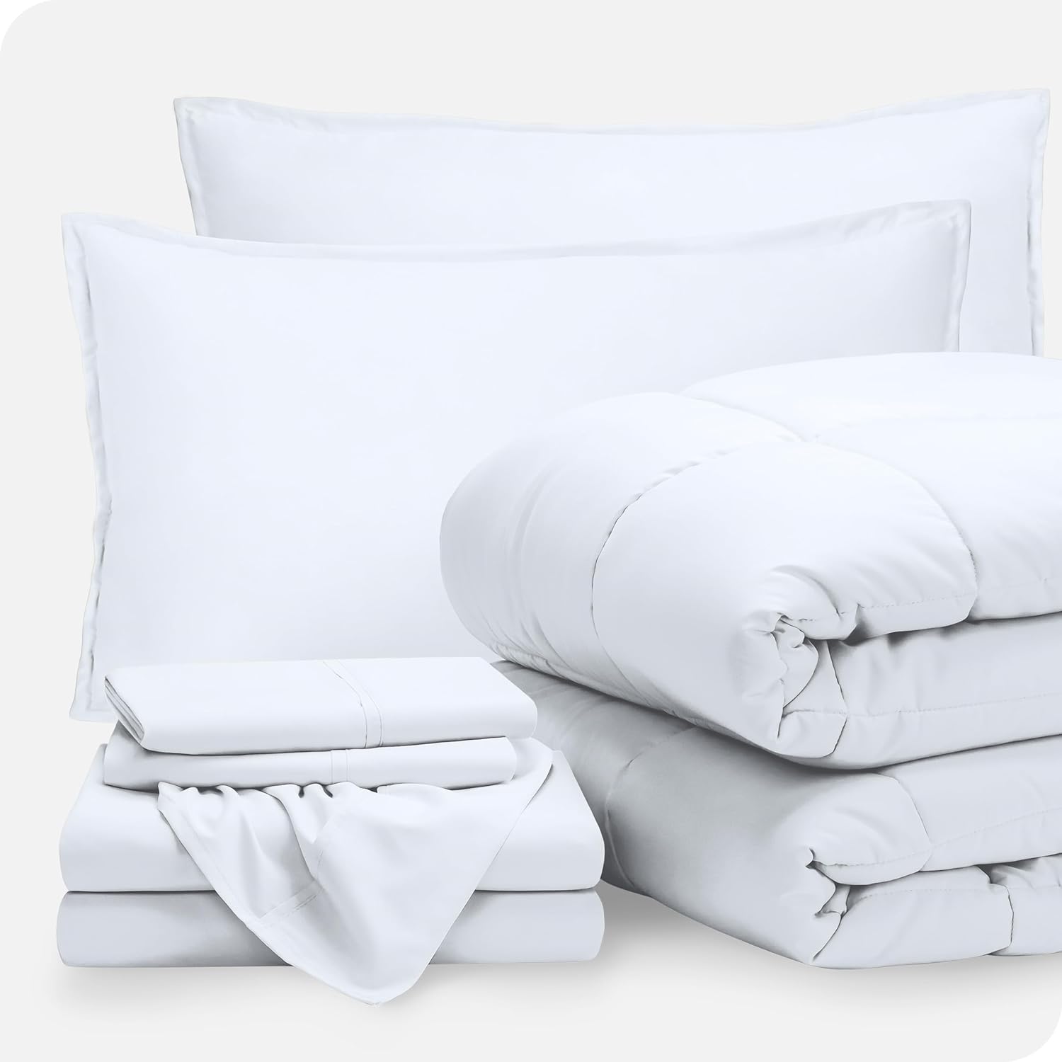 Upluxius WhiteWhite 7-Piece Full XL Bed-In-A-Bag