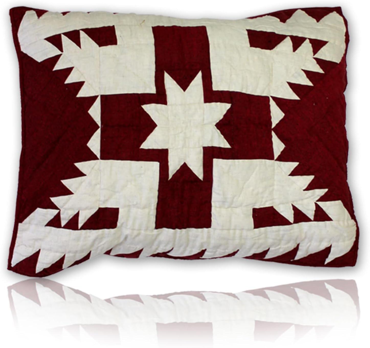 Patch Magic Red Feathered Star Super King Quilt Set