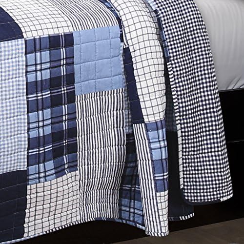 Lush Decor Navy Greenville 3 Piece Quilt Set