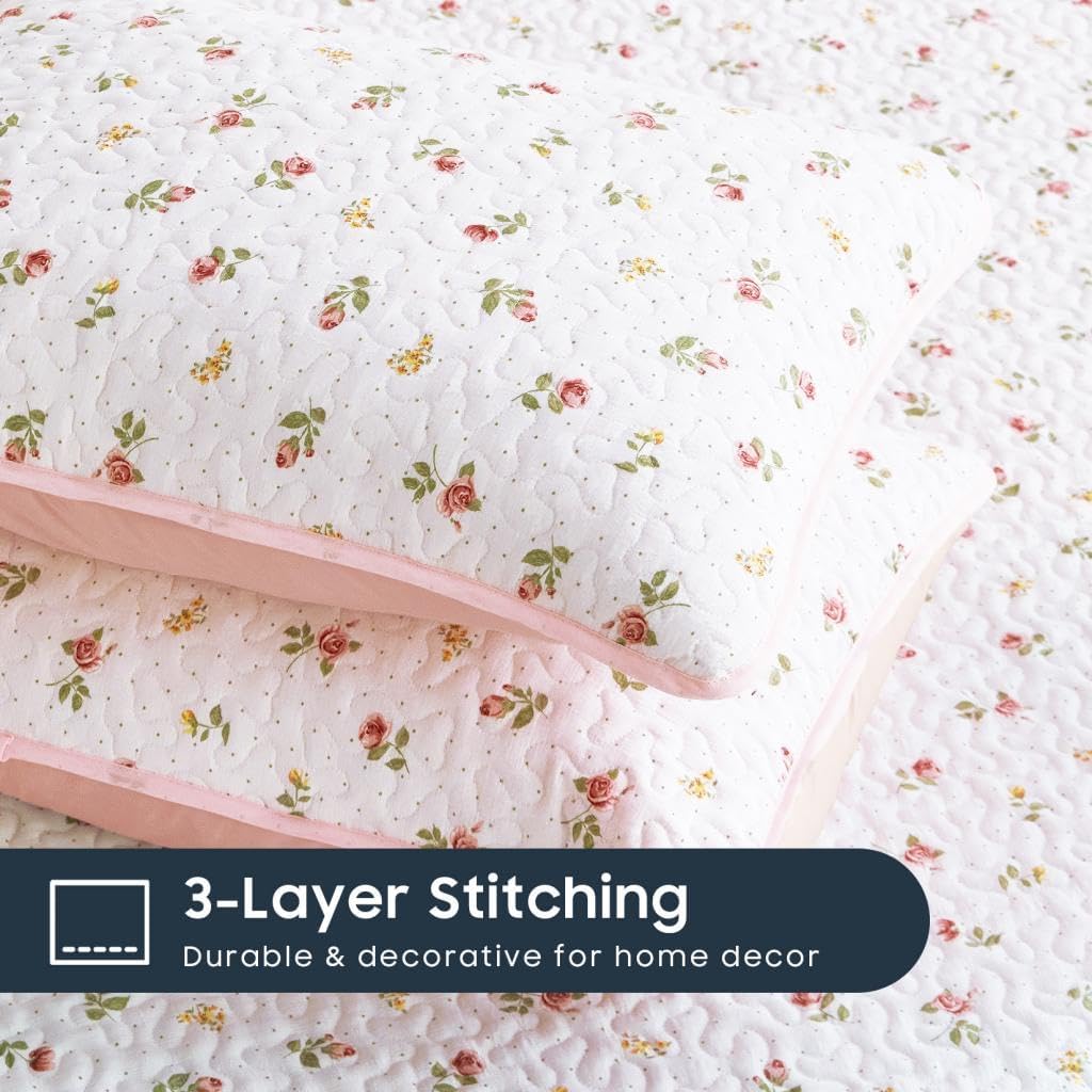 Wake In Cloud - Floral Quilt Set for Women