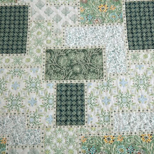 Xruibed Plaid Patchwork Quilt Set Queen 3 Pieces