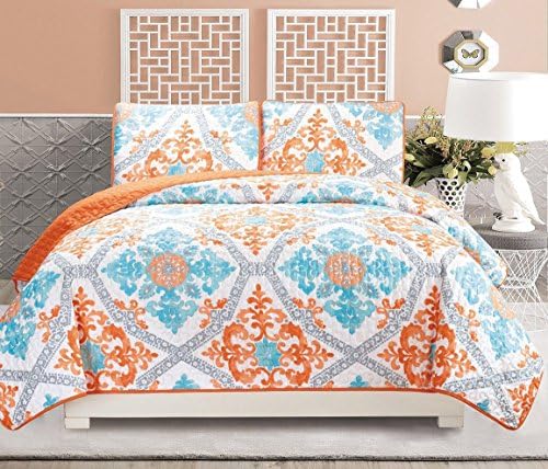 Grand Linen VGI Linen 3-Piece Reversible Quilt Set