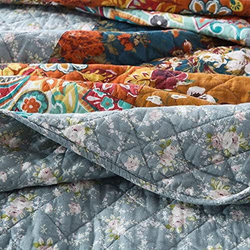 VISIMISI Cotton Reversible Quilt Set 3 Pieces Queen Size