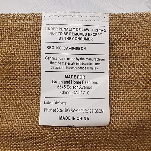 Greenland Home Fashions - GL-1710EBKT Burlap Bed Skirt Natural Twin