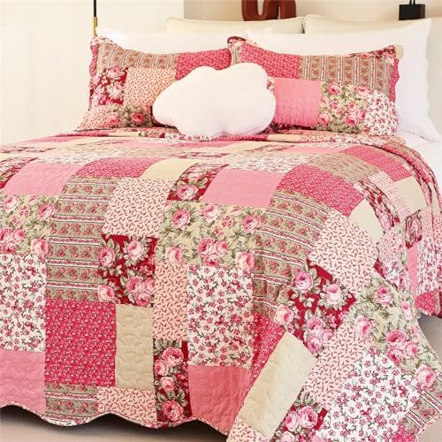 Cmfshape Summer Floral California King Bedspread Set