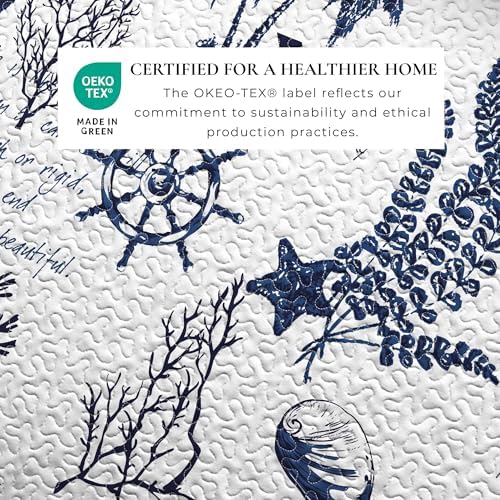 Great Bay Home Navy Coastal Quilt Set