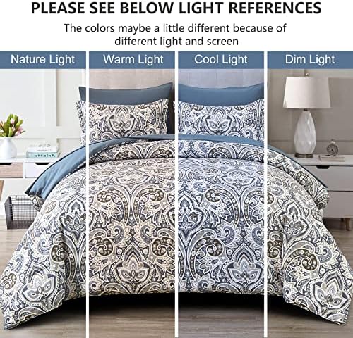 Drucon Blue Paisley 7-Piece Comforter Set