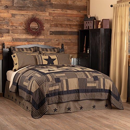 VHC Brands Black Check Star Quilt Set 5 Piece