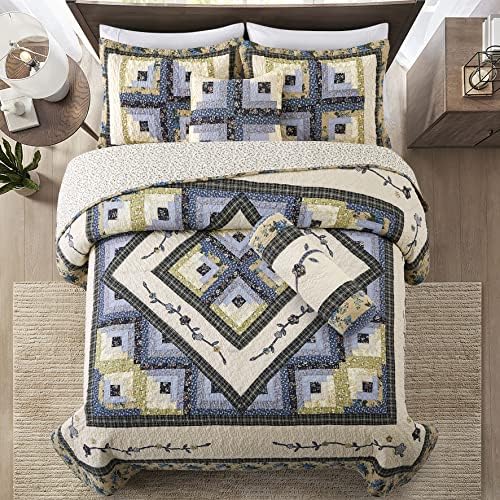 LIRISDOM Queen Quilt Bedding Set 100 Cotton Patchwork 1