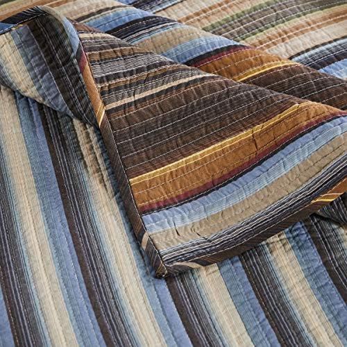 Greenland Home Barefoot Bungalow Durango Quilt Set FullQueen Natural 3-Piece