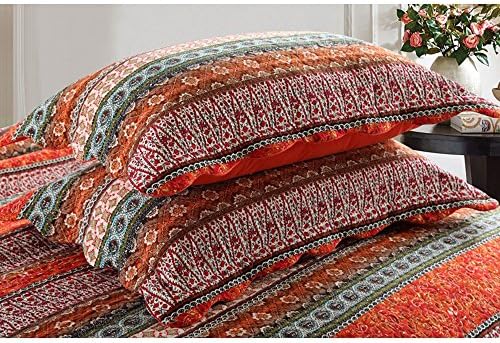 NEWLAKE Striped Cotton Quilt Set Queen Size