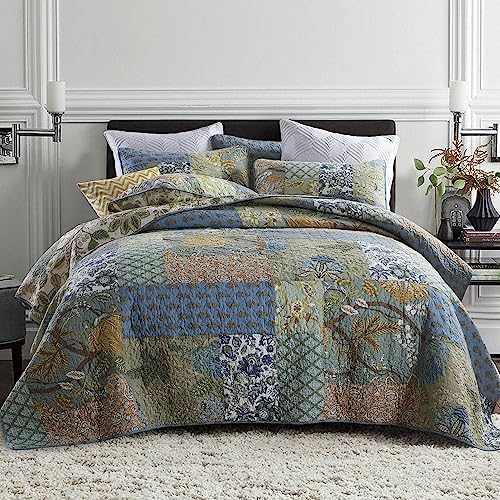 Camandy Cotton Reversible Quilt Set 3 Piece Queen Size