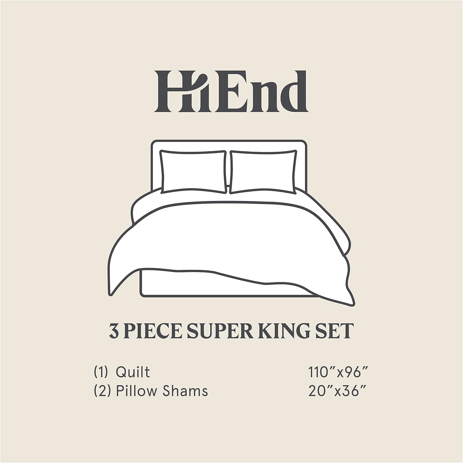 HiEnd Accents Colette 3 Piece Quilt Set Super King