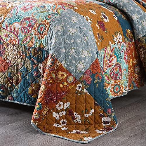 VISIMISI Cotton Reversible Quilt Set 3 Pieces Queen Size
