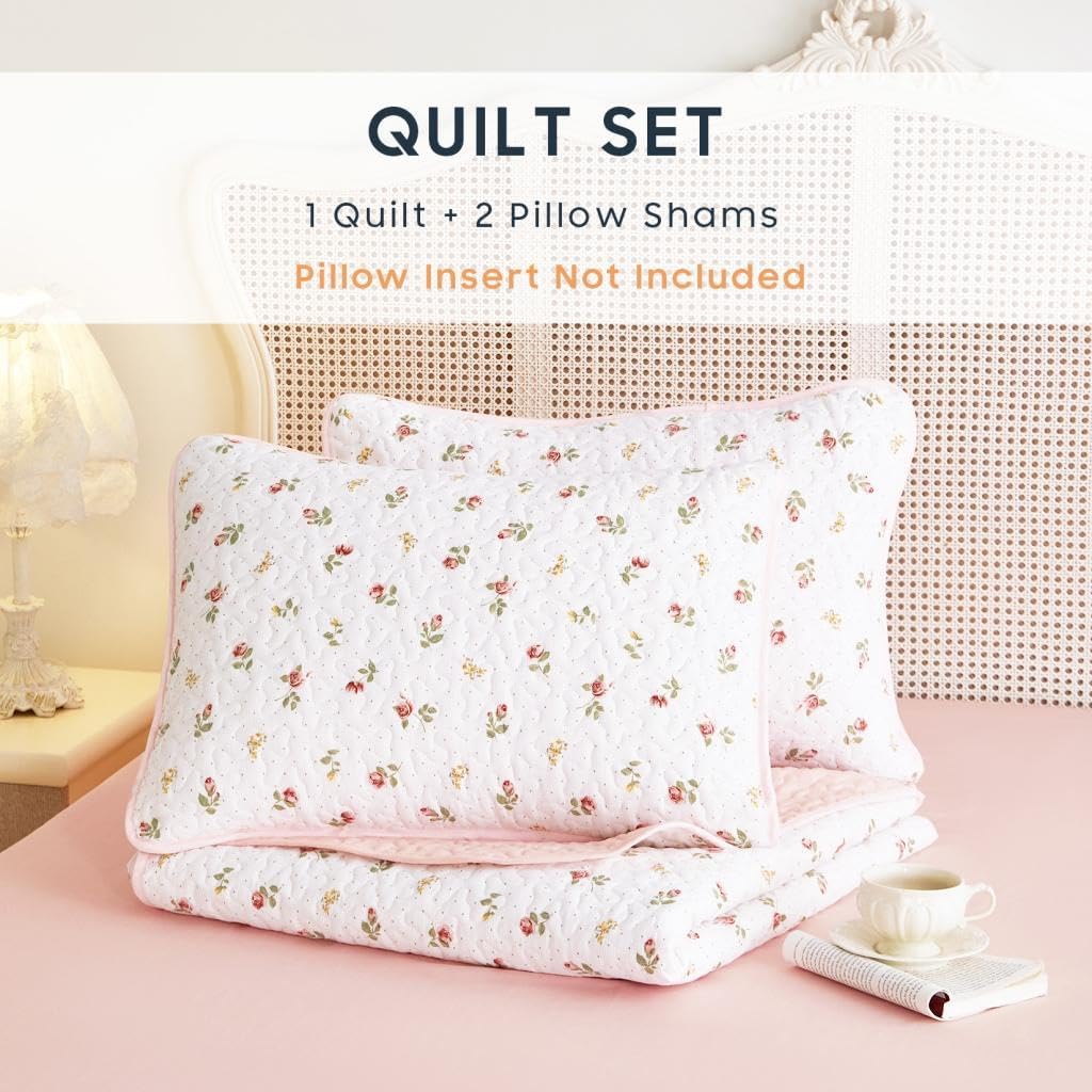 Wake In Cloud - Floral Quilt Set for Women