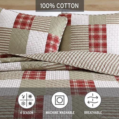 Eddie Bauer Queen Quilt Set in Camano Island Red