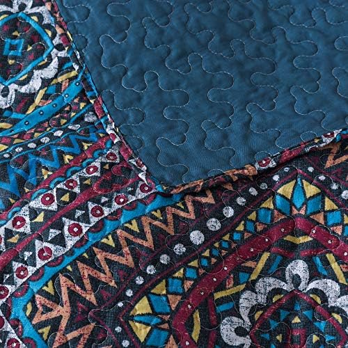 DaDa Bedding Bohemian Diamond Quilt Set - Cal King Size - 3-Piece