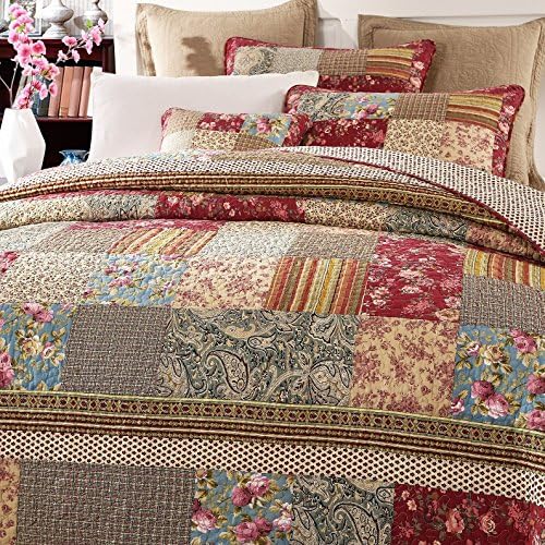 Tache Cotton Patchwork Country Farm Quilt Set Queen