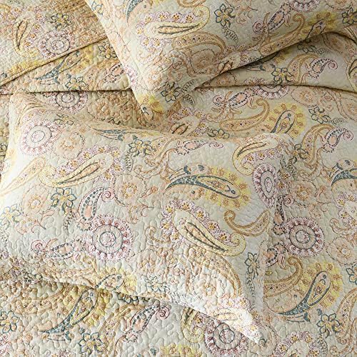 ENASAL Cotton Quilt Set with Reversible Bedspread and Pillowcases