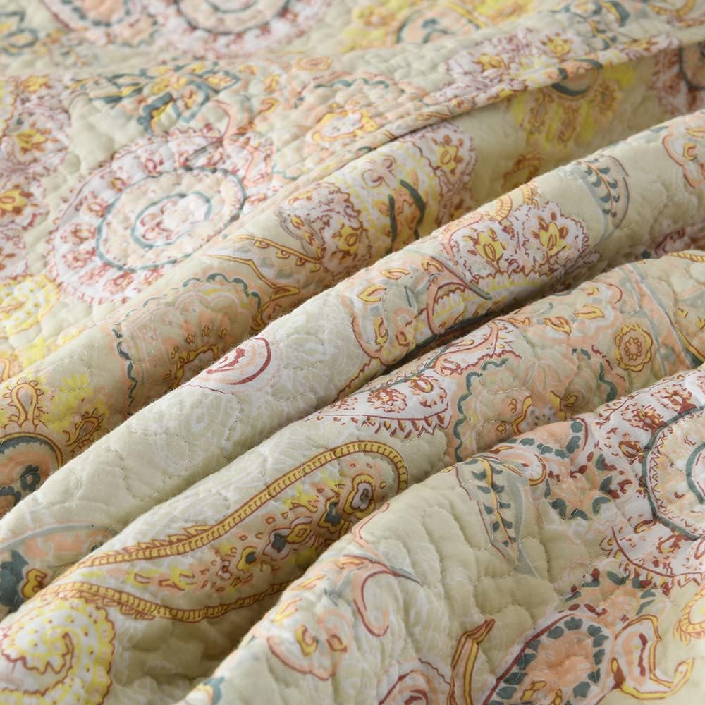 ENASAL Cotton Quilt Set with Reversible Bedspread and Pillowcases