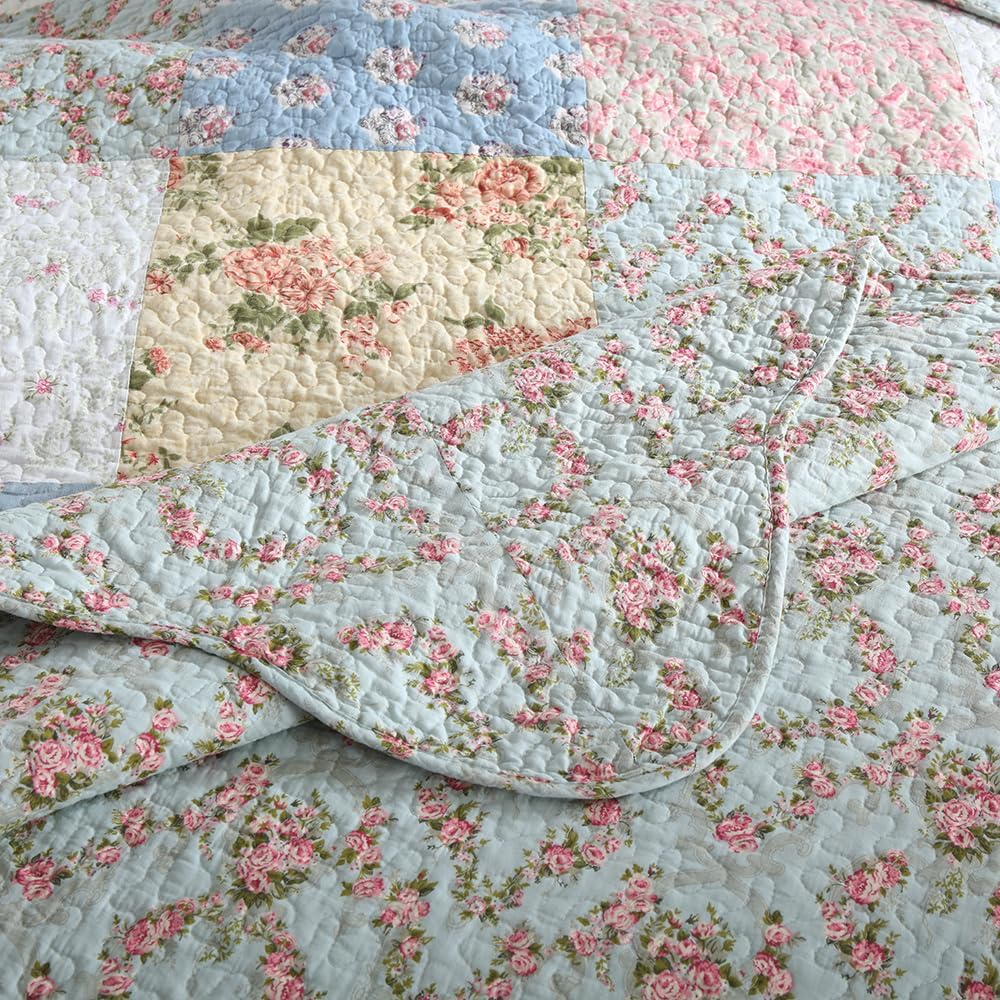 Camandy Cotton Quilt Bedding Set 3 Pieces Reversible