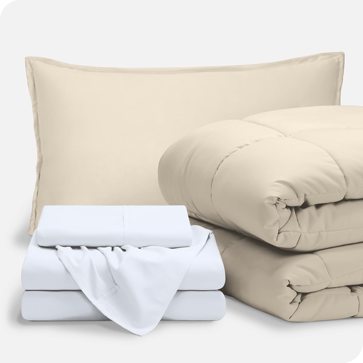 Upluxius SandWhite 7-Piece Full XL Bed-In-A-Bag Comforter Set