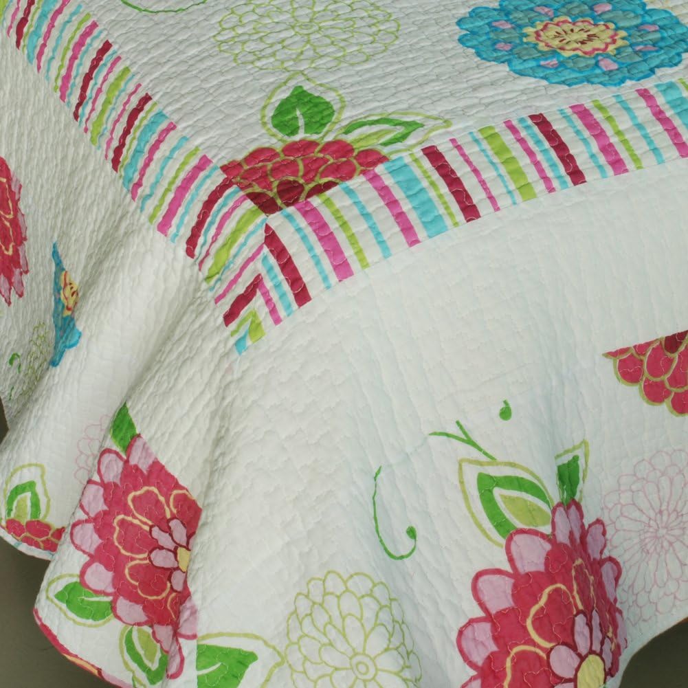 Pink Fairy Tale Cotton 3PC Quilt Set FullQueen