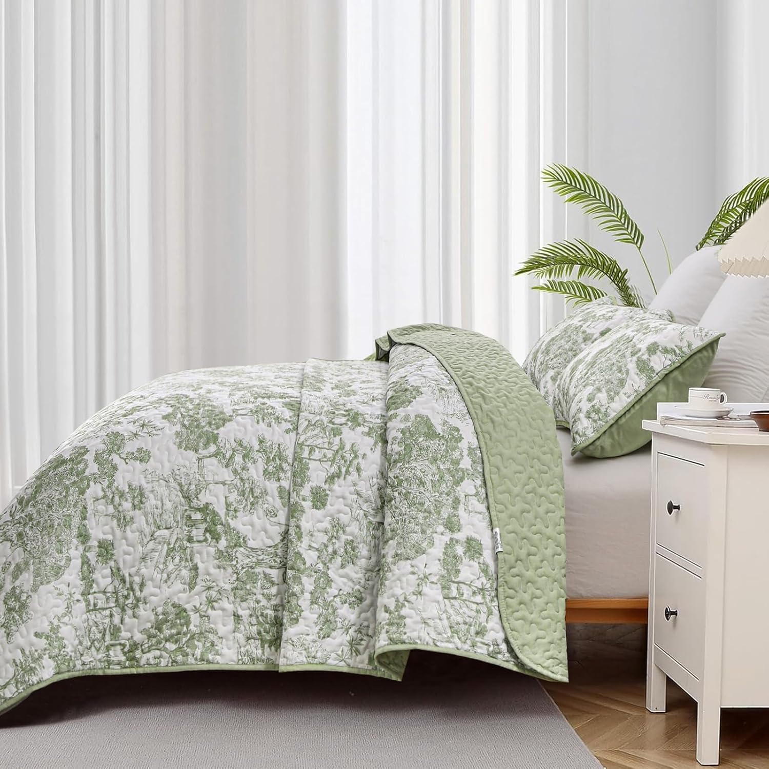 WONGS BEDDING Botanical Quilt Set California King