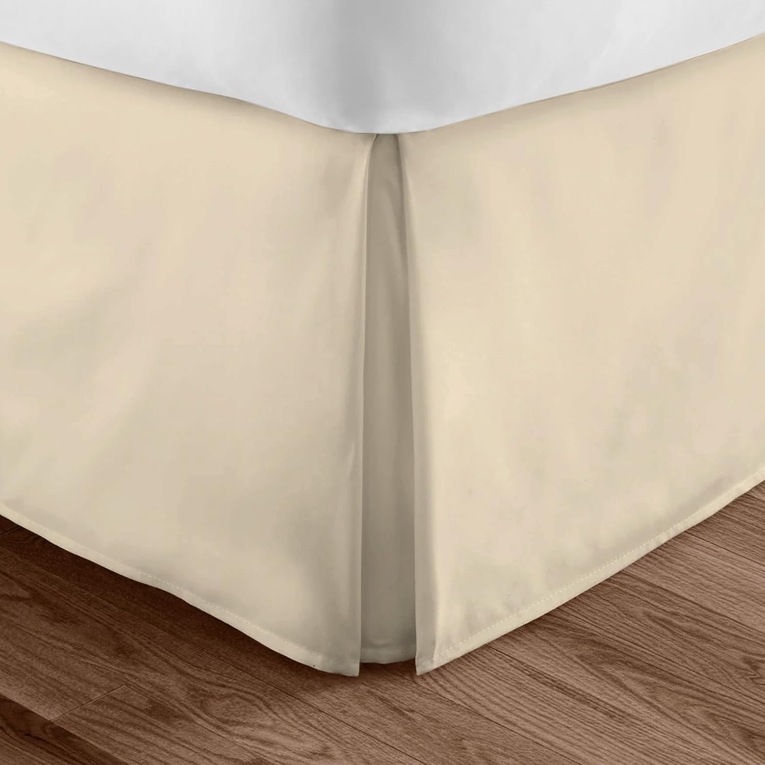 FRESH IDEAS Cotton Bed Skirt with Pleat Ivory California King
