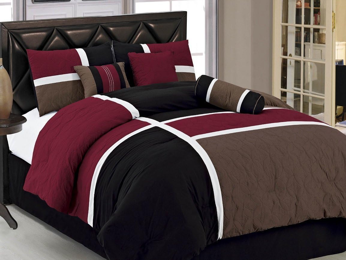 Chezmoi Collection Upland 7-Piece Quilted Comforter Set King