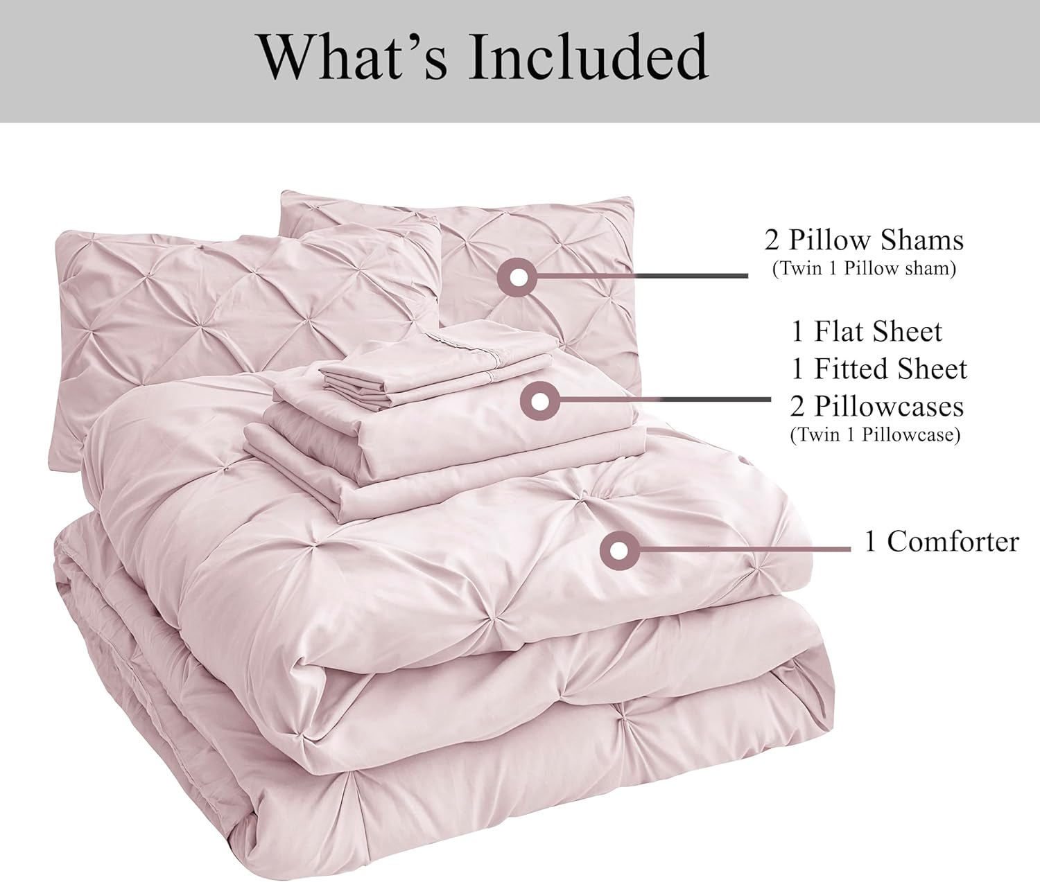 Lane Linen Cal King Comforter Set - 7 Piece Sepia Rose