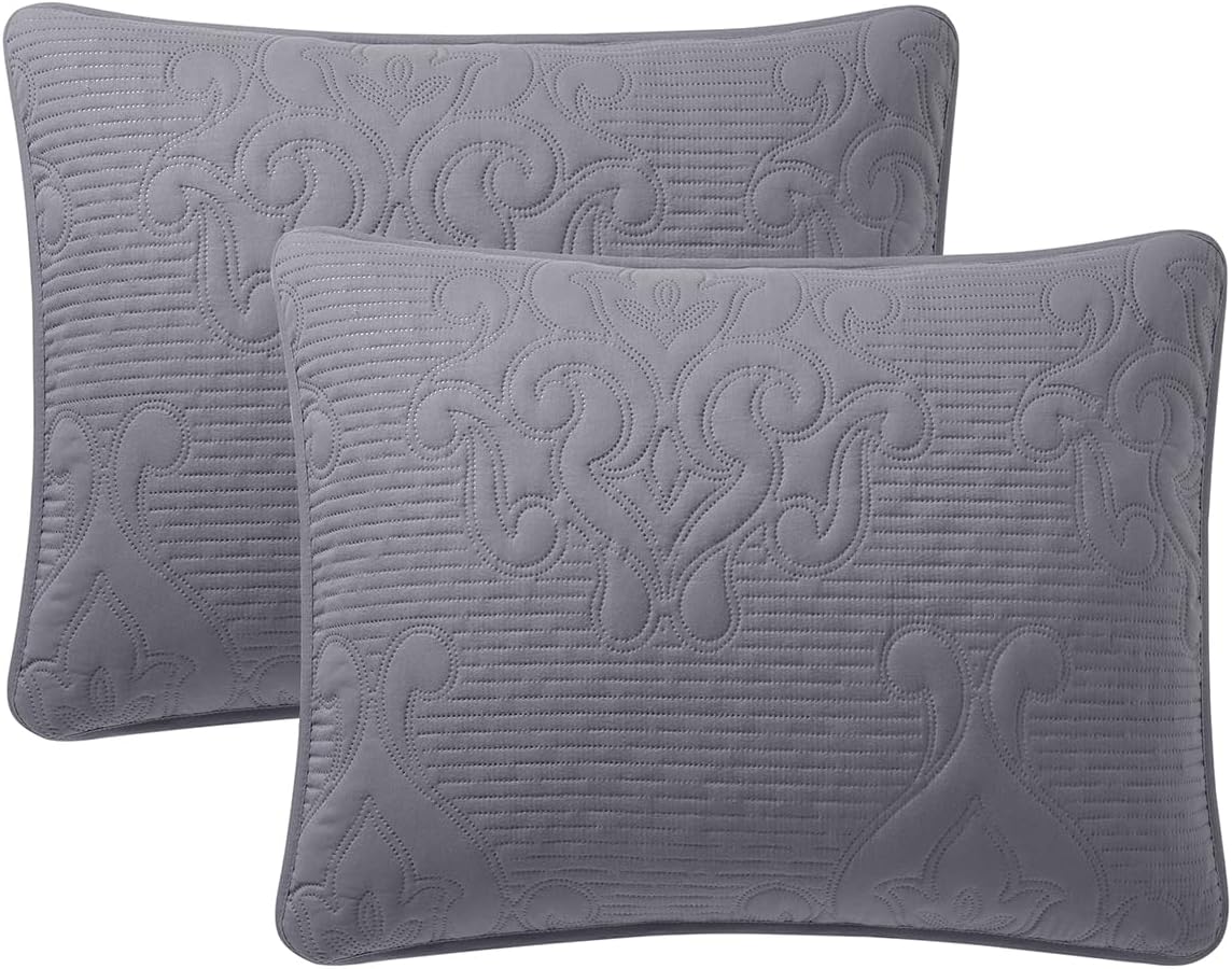 VCNY Home - Quilt Set 3-Piece FullQueen Solomun Grey