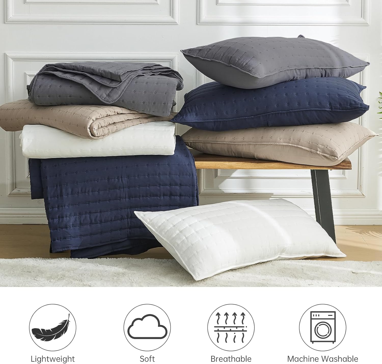 Suchbed Grey California King Quilt Set