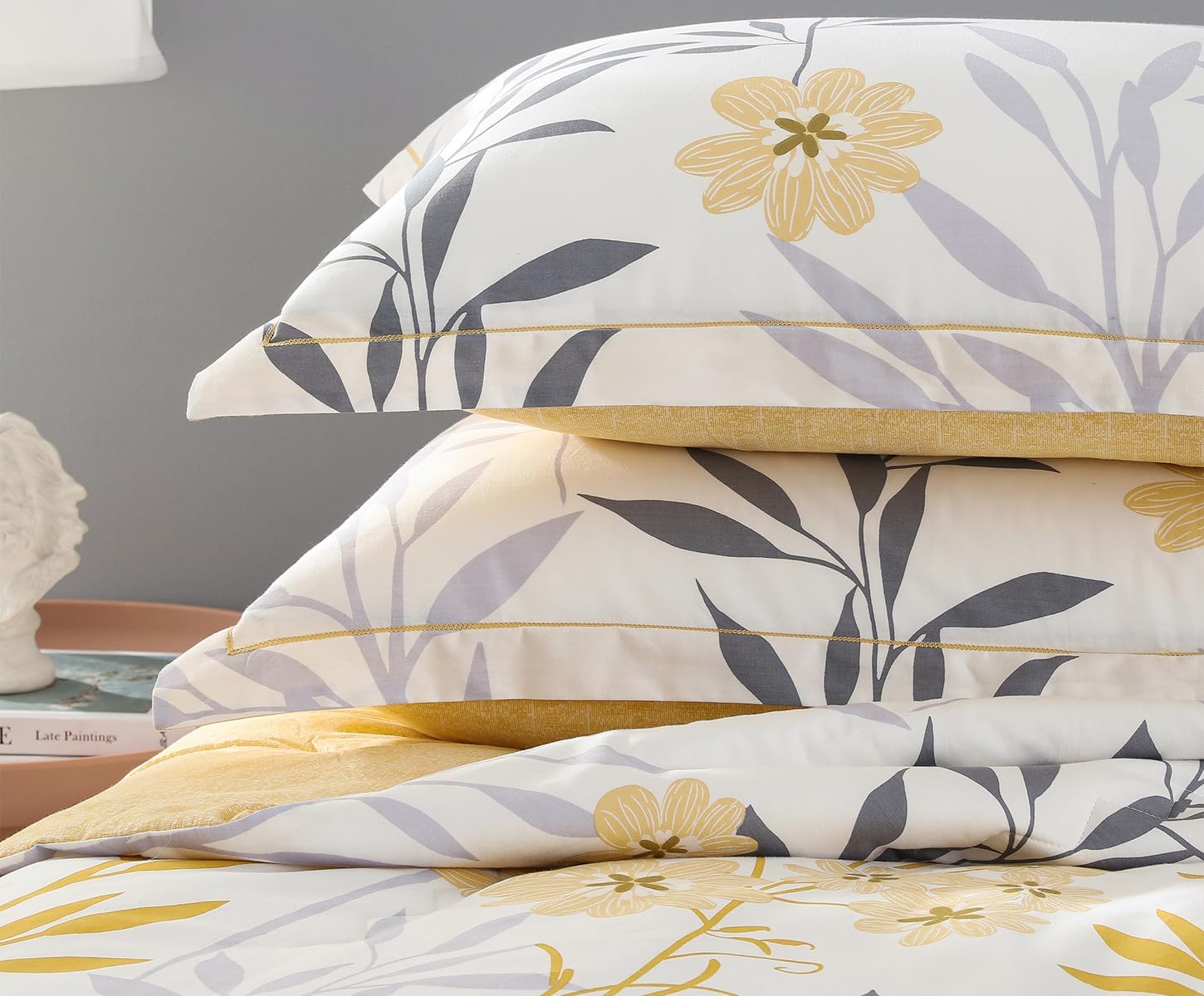 SLEEPBELLA 600 Thread Count Cotton Comforter Set 3Pcs