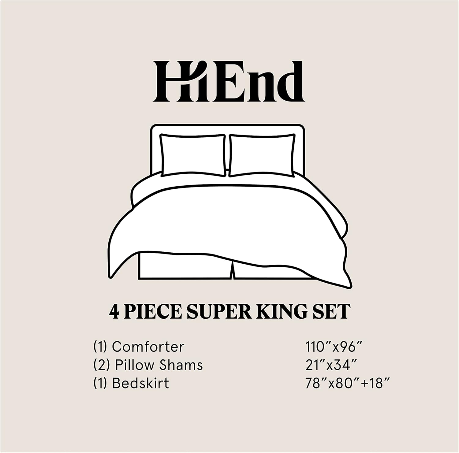 HiEnd Accents Charlotte 4 Piece Super King Comforter Set