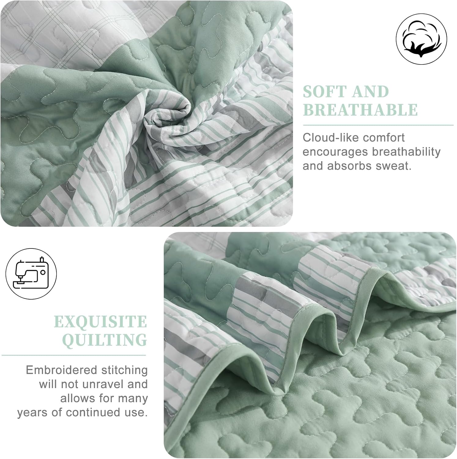 DJY Striped Quilt Set King Size
