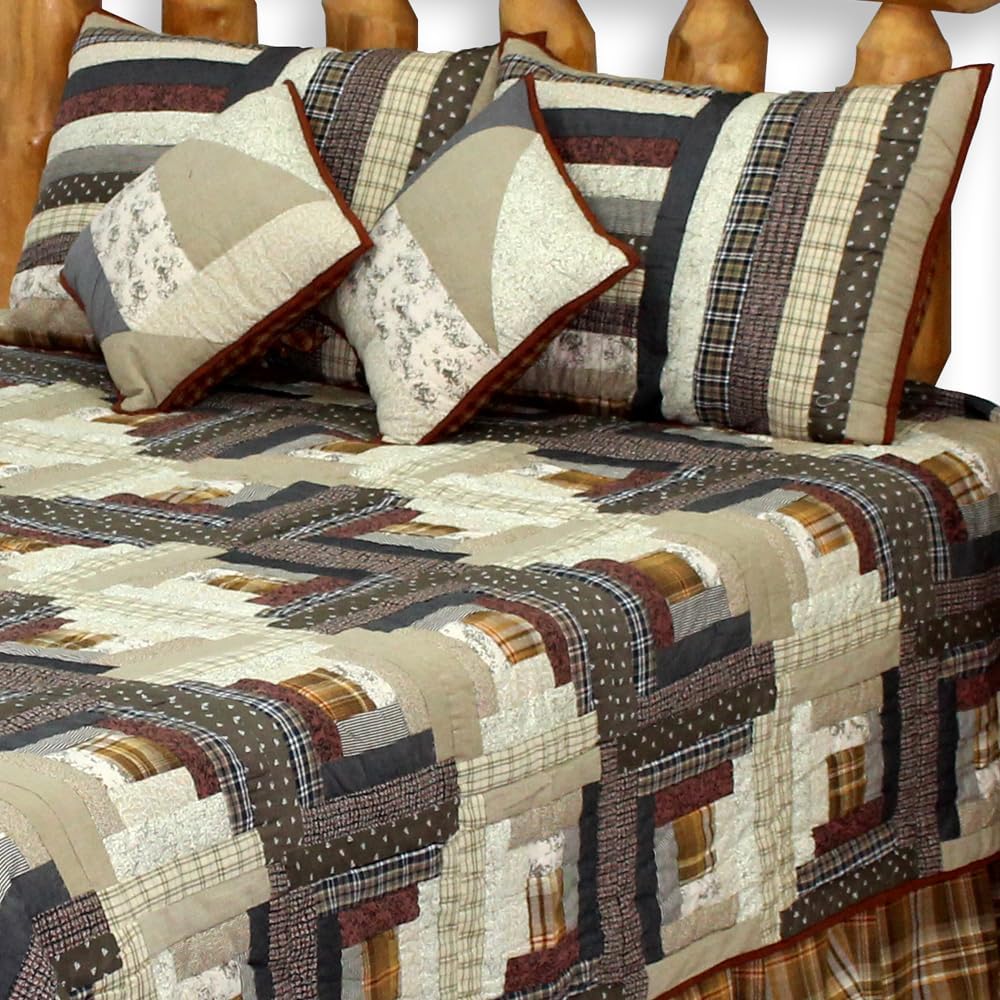 Patch Magic Express Log Cabin Super King Quilt Set