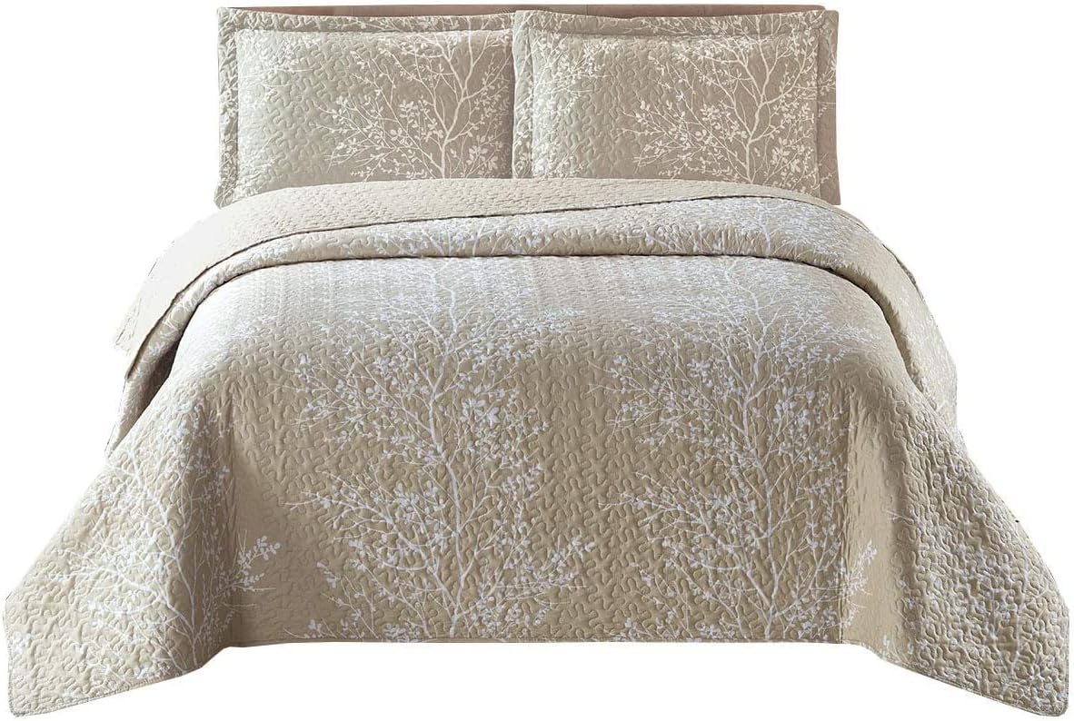 Royal Tradition 7PC Wrinkle-Free Quilt Set - Full Size - Odette Beige