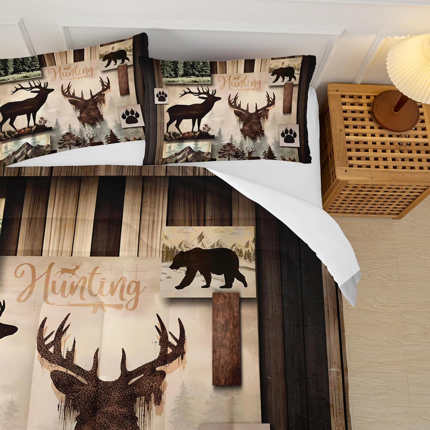 Black Deer Comforter Set Full Size with 2 Pillow Cases