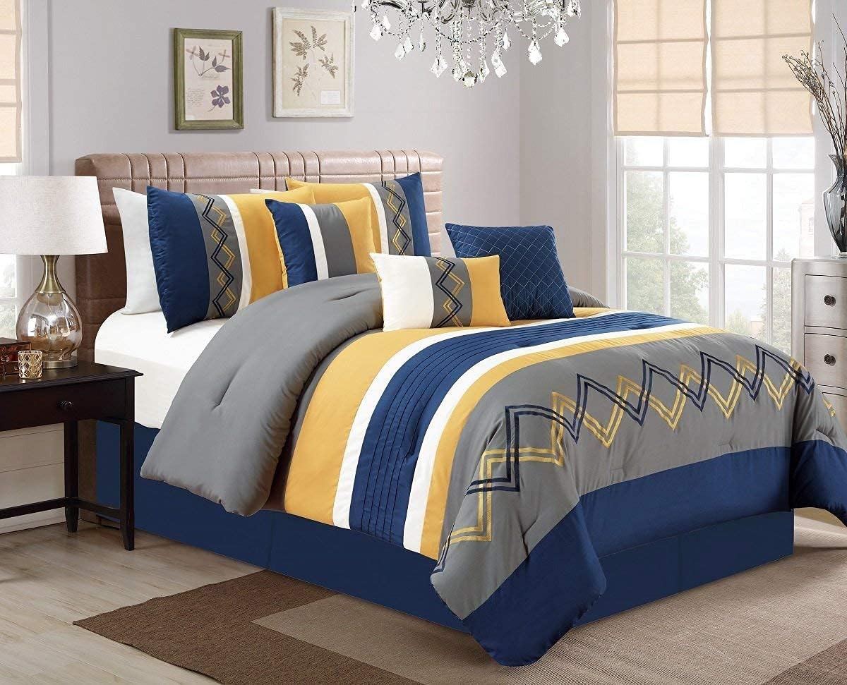 Chezmoi Arden 7-Piece Comforter Set - California King