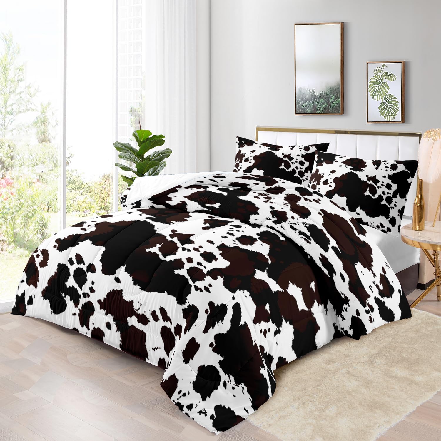 Cow Print Comforter Set - Western Decor Rustic Quilt 1
