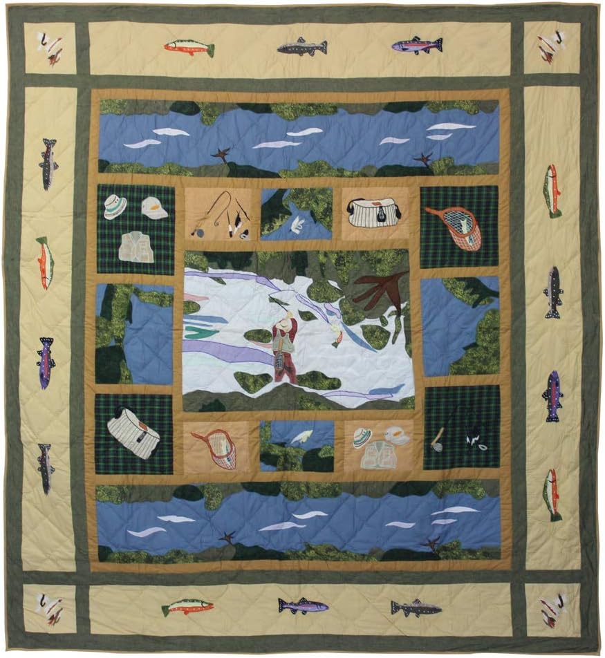Patch Magic Fly Fishing Super Queen Quilt Set 1