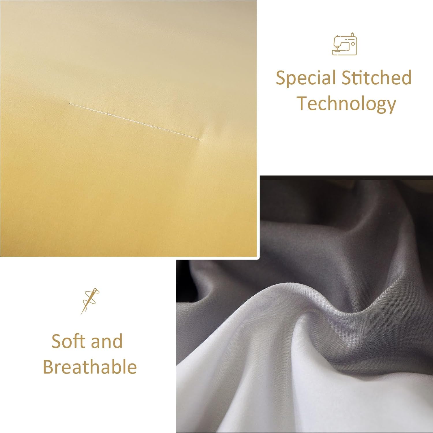 Dinjoy Boho Ombre Yellow Comforter Set 7 Piece Full Size