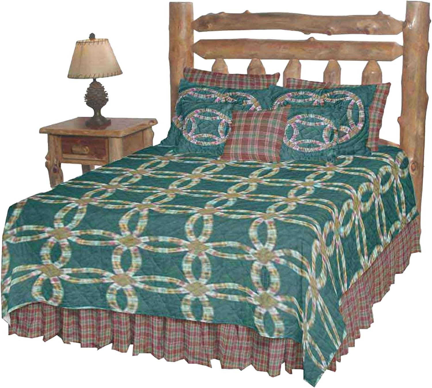 Patch Magic Green Cats Eye Queen Quilt Set